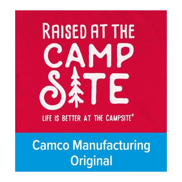 LIFE IS BETTER AT THE CAMPSITE SHIRT, RED, RAISED AT THE CAMPSITE, YOUTH XS, Camco, Mfr#: 53400